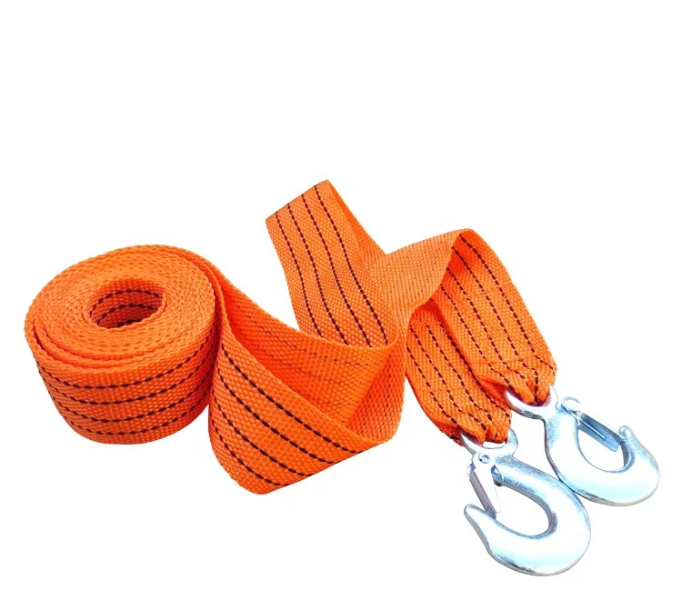 50 ft long heavy duty vehicle tow strap with hooks / Nylon recovery tow ropes / 4 ratchet tie down pull snatch straps for Jeep
