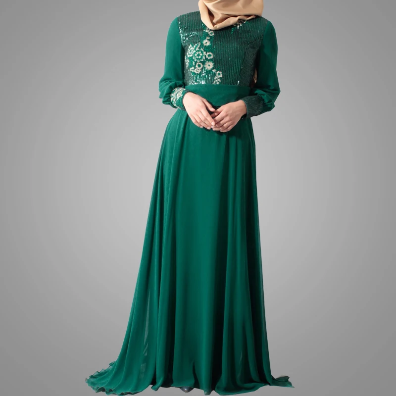 New Model Abaya In Dubai Popular Design Muslim Abaya Slim Long Dress Beautiful Sequins Islamic Clothing For Women
