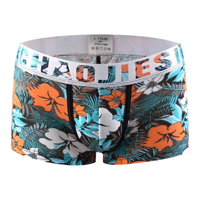 OEM lingerie Custom Underwear manufacture Sexy Print Mens Underwear For Wholesale Spandex / Cotton Men`s  Underwear Boxer Shorts