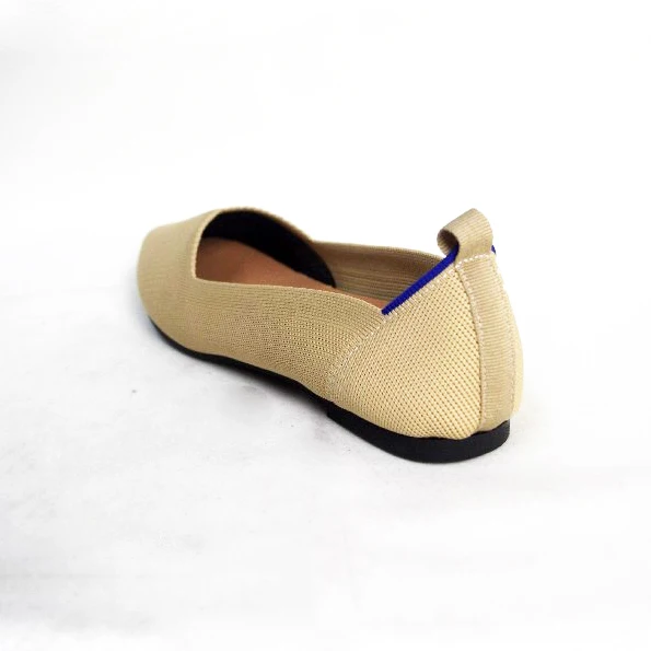 flyknited upper pointed toe comfortable lady flat casual shoes ballerinas