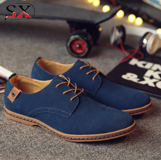 Hot sell fashion men casual shoes men flats lace up male suede men leather shoes