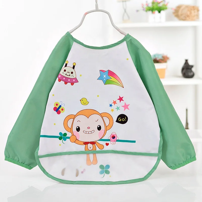 
New Cloths Apron Baby Feeding Baby Bibs Long Sleeve Waterproof 