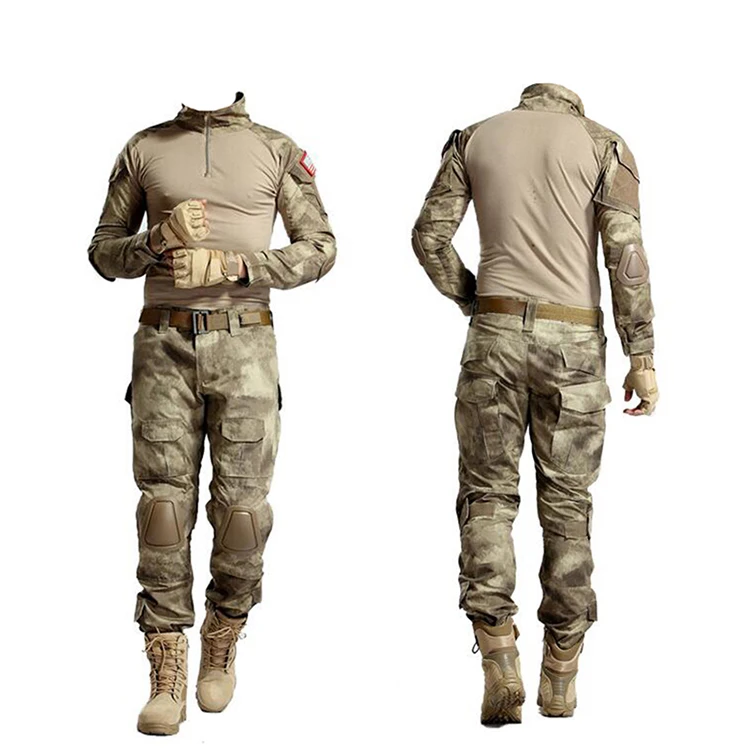 
Army Military Uniform Camouflage Tactical Combat Suit Airsoft War Game Clothing Shirt + Pants Elbow Knee Pads 