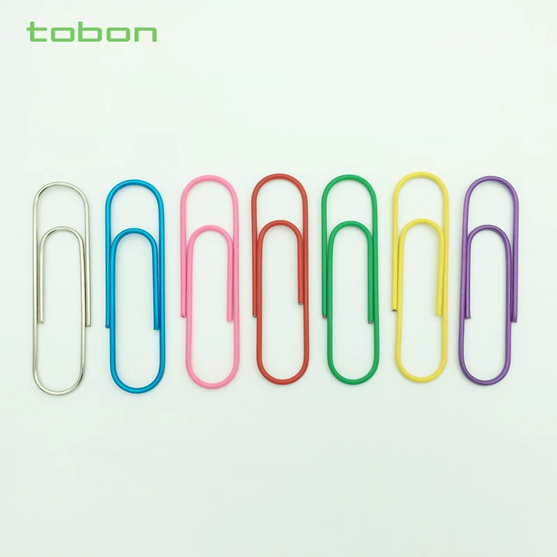 Nickel plated metal paperclips 33mm