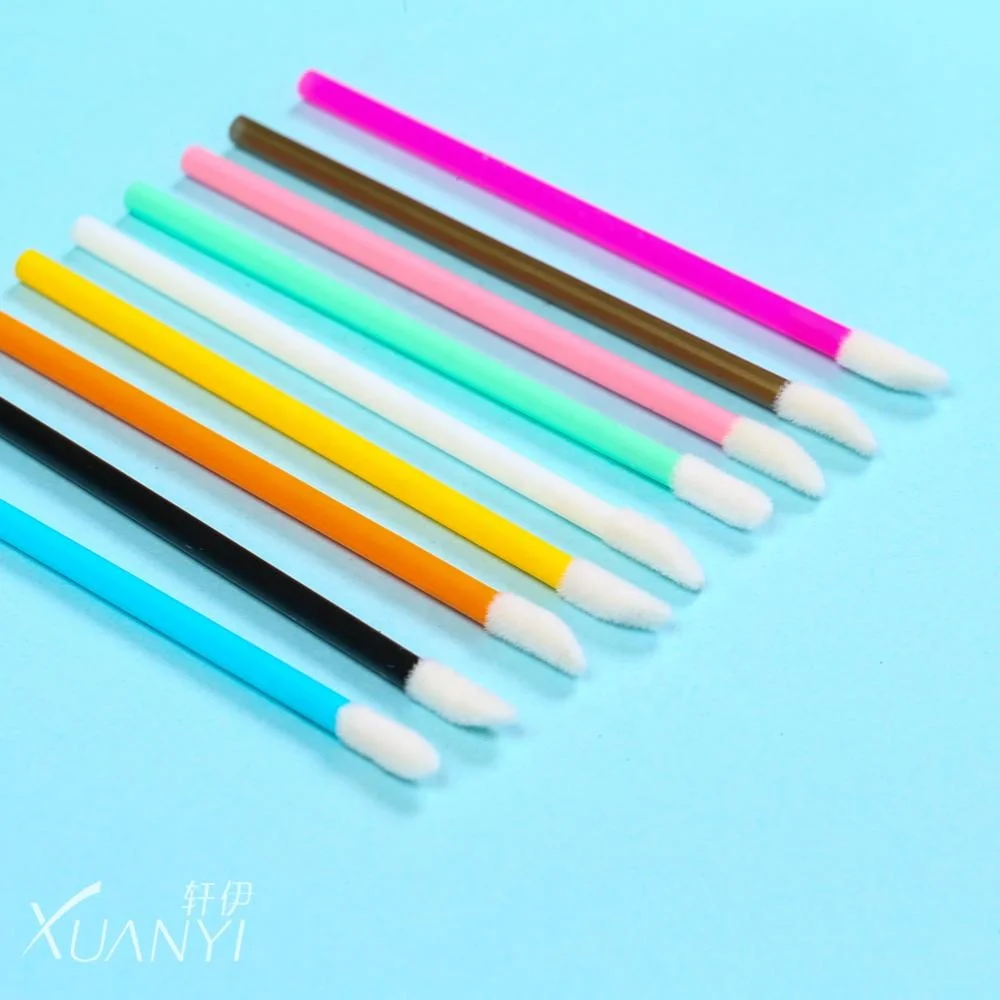 Manufacturers wholesale hollow flocking disposable lip brush lip gloss brush beauty makeup wand