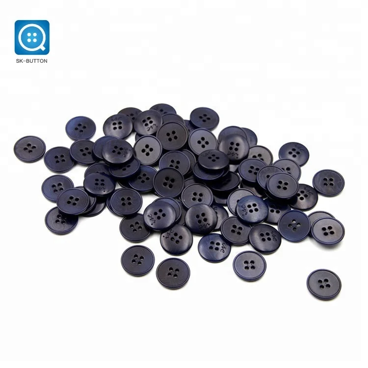 2024 Navy Blue 32L 4 Holes Fine Edges Eco-Friendly Smooth Real Corozo Buttons for Clothing