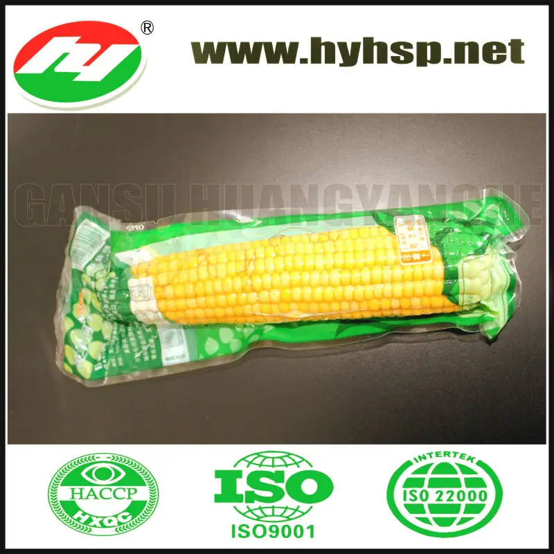 желтый клейкий сладкая кукуруза в вакуумной упаковке