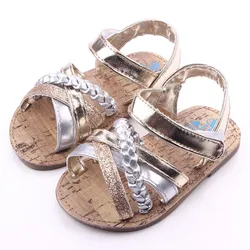 New design hard rubber sole prewalker baby girl sandals shoes for summer