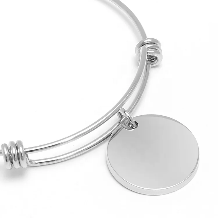 Loftily Jewelry Simple Silver/Rose Gold Plated Stainless Steel Adjustable Expandable Bangle Bracelet DIY Wire String Bracelet