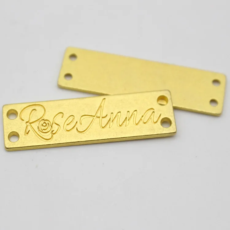 
Fashion Gold Letters Custom Metal Plate Logo For Hats 