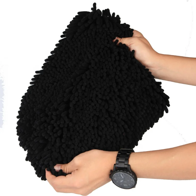 Extra Larger Auto Wash Cleaning Car Microfiber Chenille blue black Wash Mitt 11x 14 inches