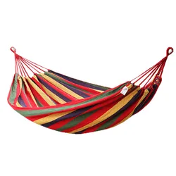 Outdoor Parachute portable leisure time double layer camping hammock Custom logo rainbow stripe sleeping swing bed hammock