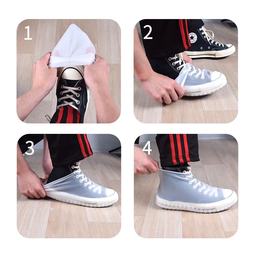 New Silicone Waterproof Outdoor Rainproof Hiking Skid-proof Shoe Covers