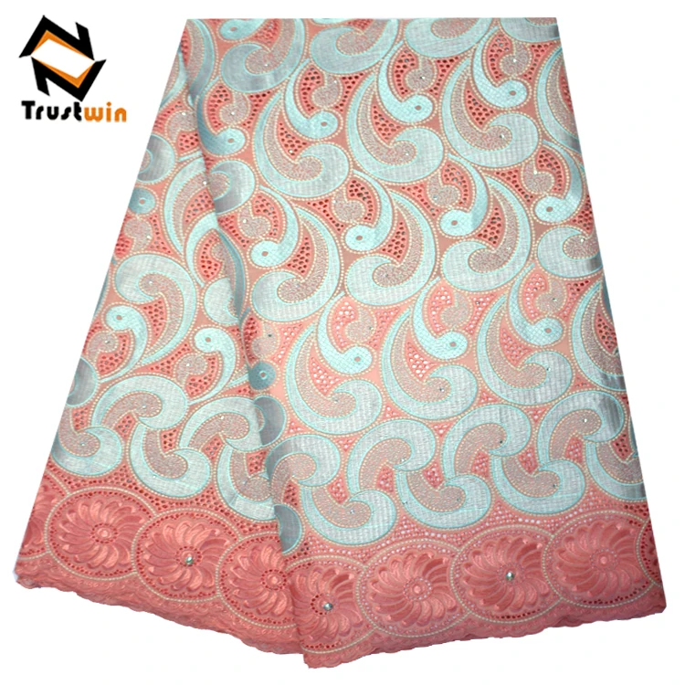 High quality african cotton fabrics big swiss voile lace in switzerland