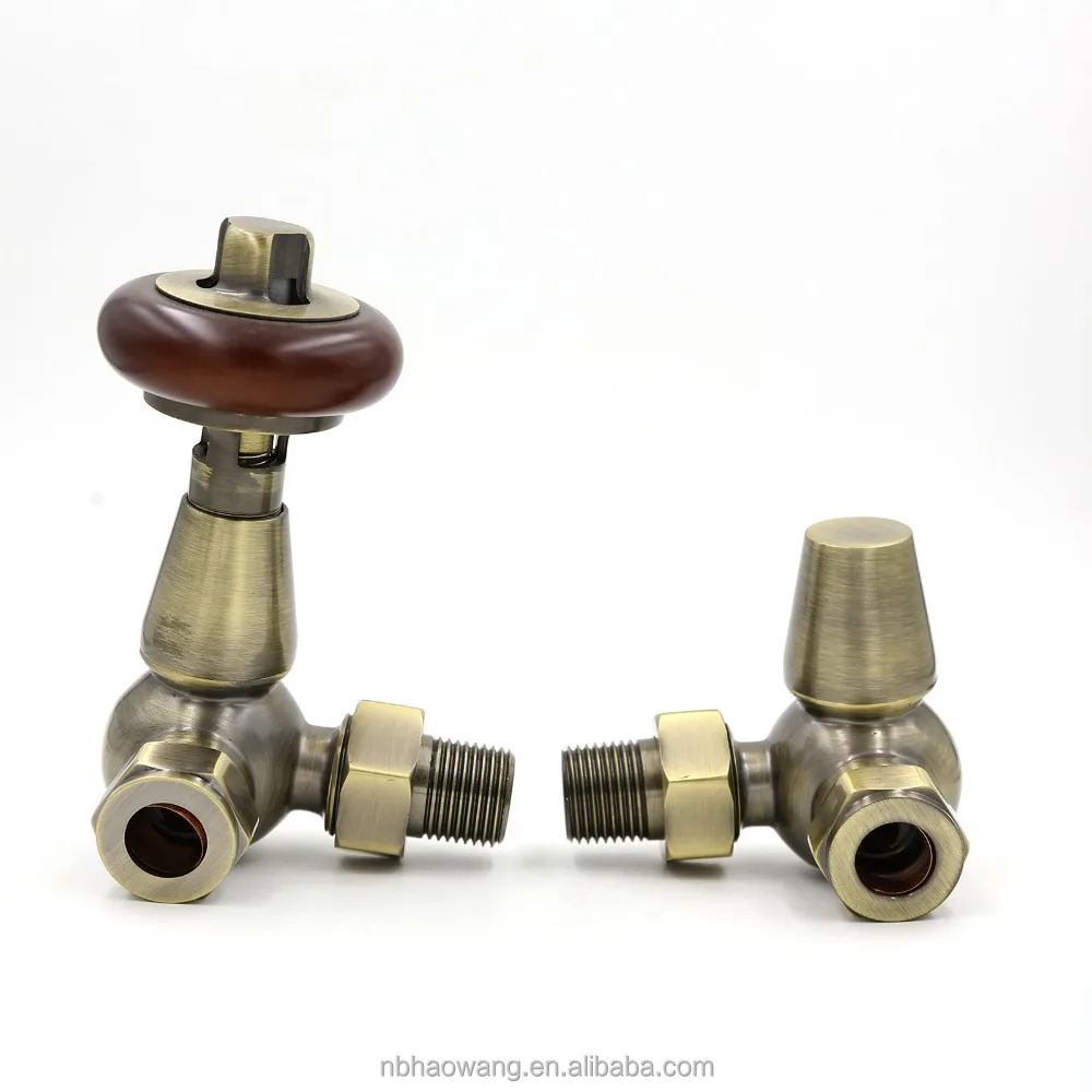 Cast Iron Radiator Corner Antique Brass Traditional Thermostatic Radiator Valve