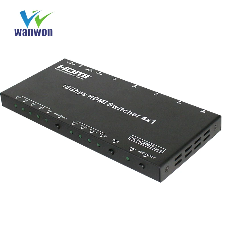 4K2K @ 60 Гц 4:4:4, 18 Гбит/с, HDCP 2,2 HDMI 4x1 переключатель с аудио экстрактором