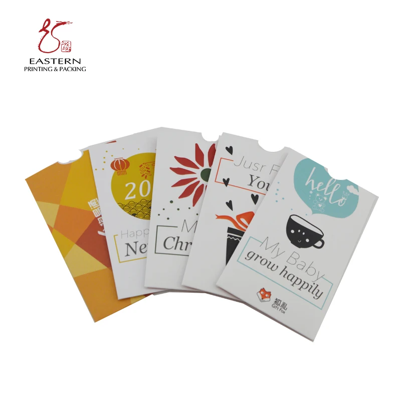 Custom Printing Information Protecting Paper Credit Card Holder or Gift Card Holder