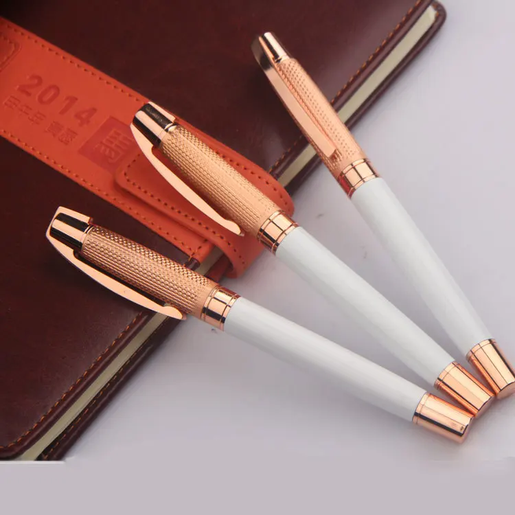 customized high quality rose gold metal roller ball gel pen for luxury gift market