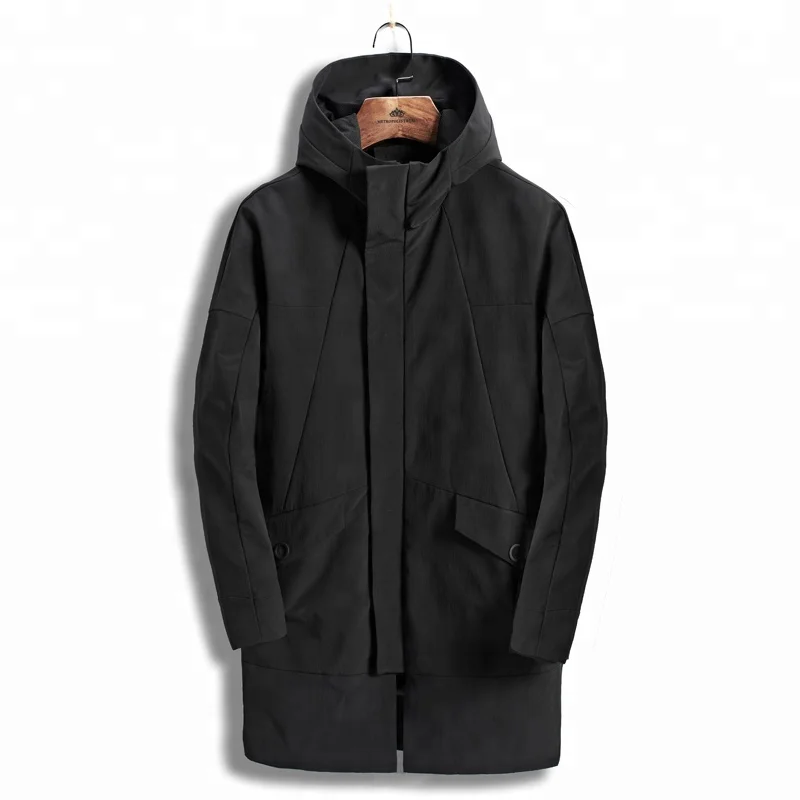 Latest Design Hooded Autumn Winter Fashion Long Mens Slim Fit Korean Jackets