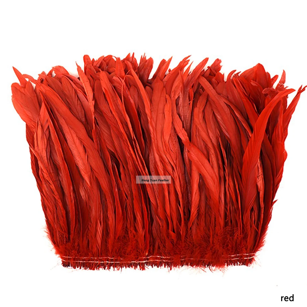Factory Wholesale 12/14  Inch Bleached+Dyed Half Bronze Rooster Coque Feather Tails