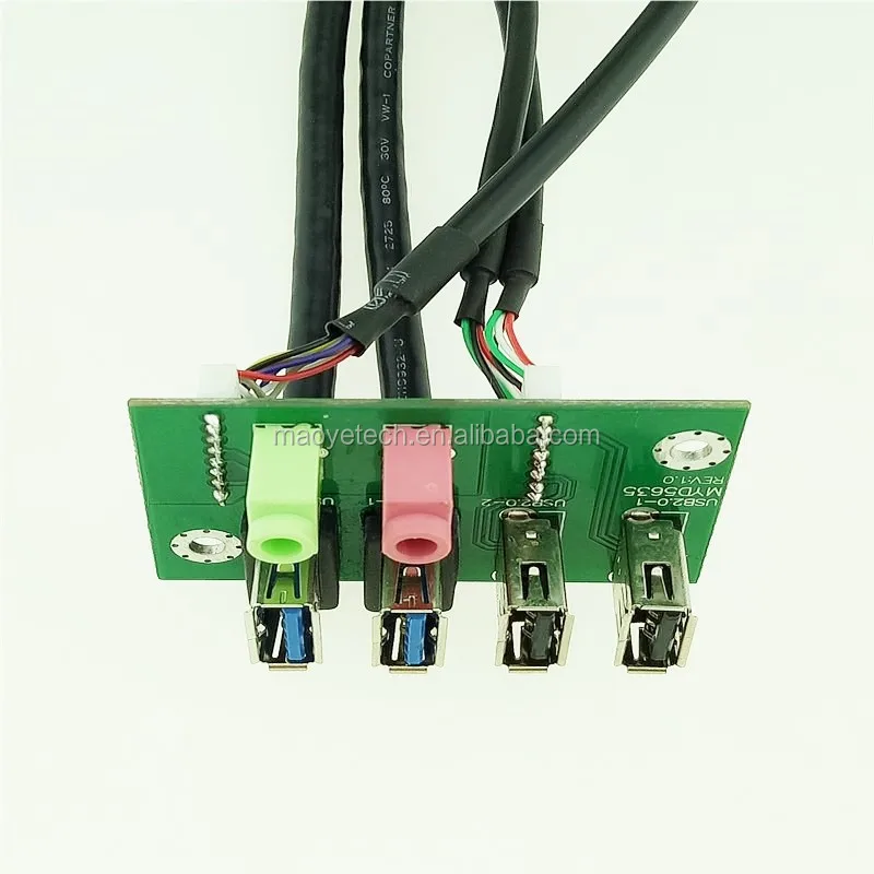 USB PC Computer Case Front Panel Mounted Board Dual USB2.0 + USB3.0 + HD Audio For Motherboard Connection Cable