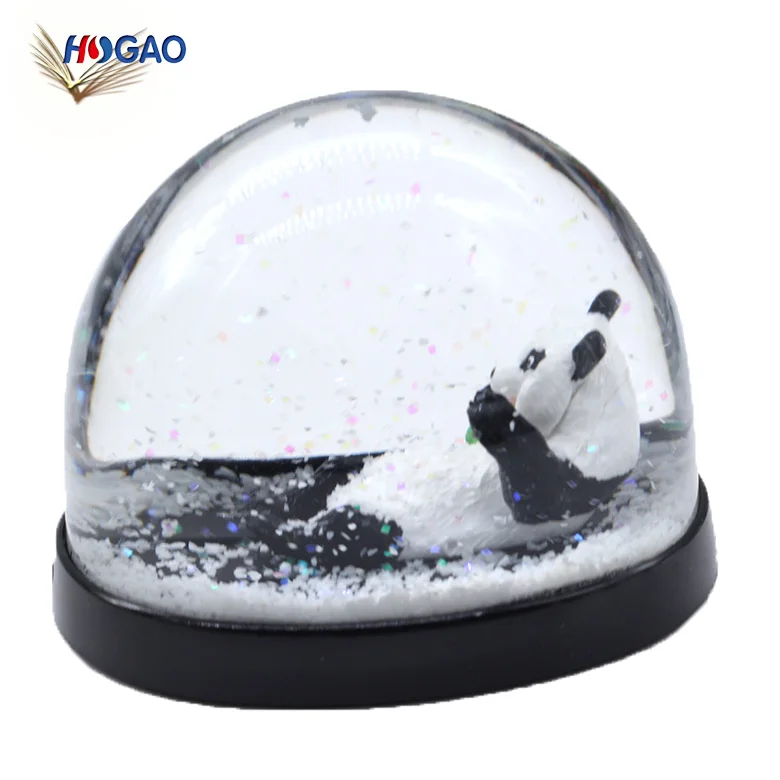 Домашний декор милый OEM оптовая продажа полимерный слон водяной шар изготовленный на заказ пластиковая панда снежный