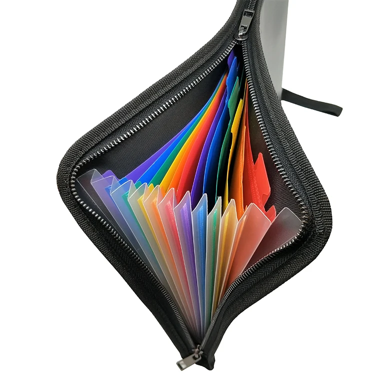 Silicone Coated Fiberglass Expanding 13 Pocket File Folder Heavy Duty Zippers Fireproof Document Bag