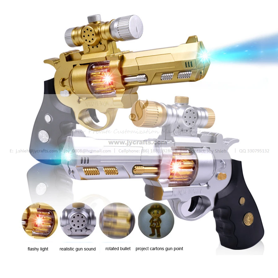 Top popular kids gift in low cost electric gun toy with sound and projector