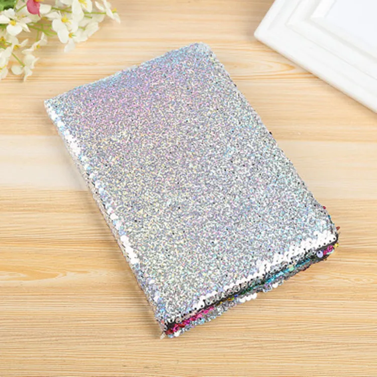 new design fashion book colorful paillette A5 scale reversible custom notebook