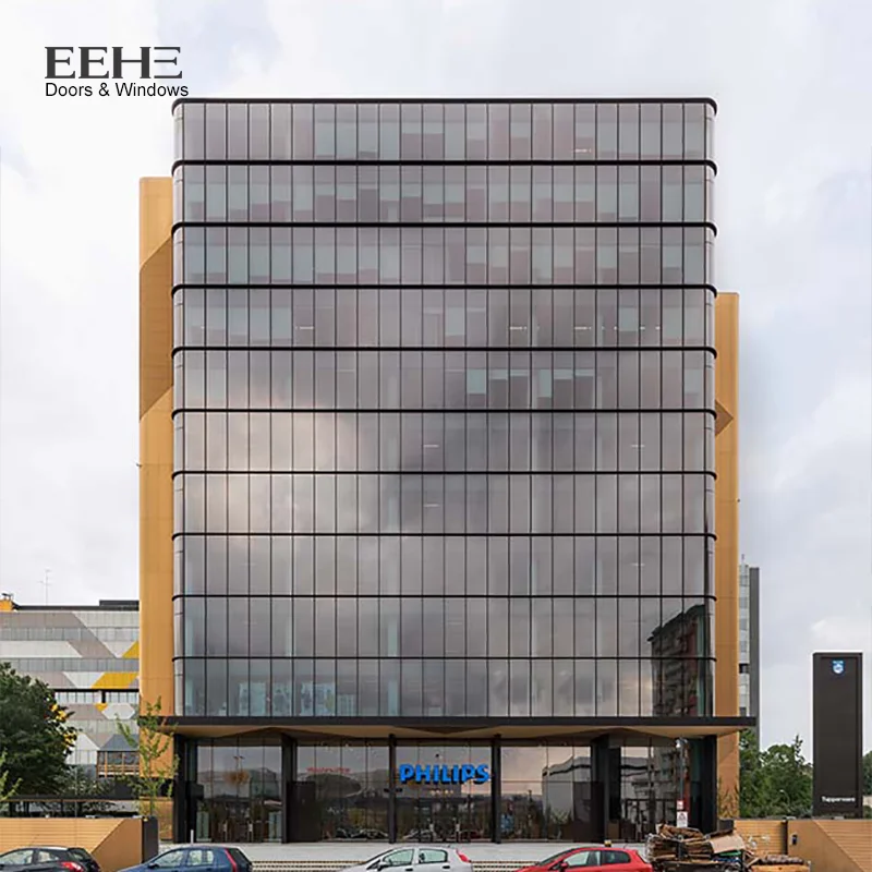 Detail Aluminum Panel Curtain Wall With  Operable Window