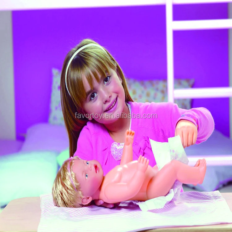 Non-toxic lifelike plastic baby doll toys with drinking milk