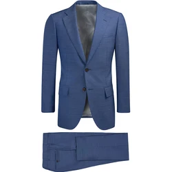 Hot sale groom style new fabric style blue wedding suits pictures dress suits for men