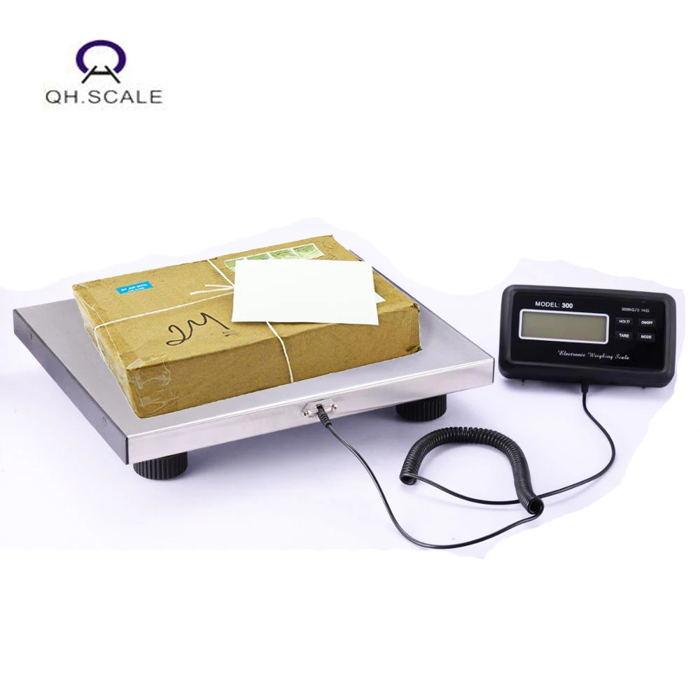 stainless steel digital bench scale 150kg 200kg postal and courier cargo weighing scale with large LCD screen indicator