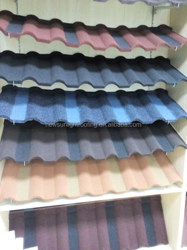 Kenya shingles type corrugated stone coated metal roof tiles
