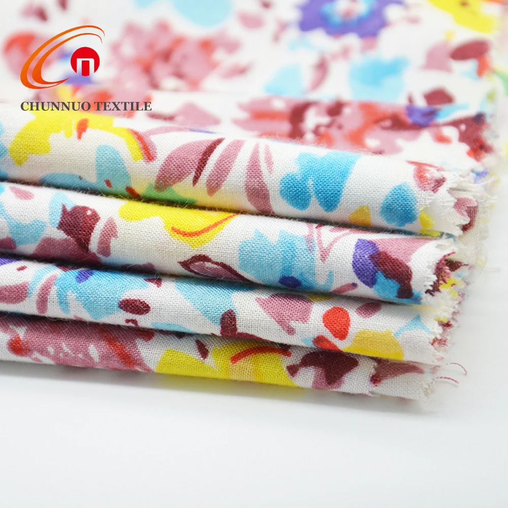 Чуннуо низкий вес тканые 100% цветок Вискозная ткань с принтом
