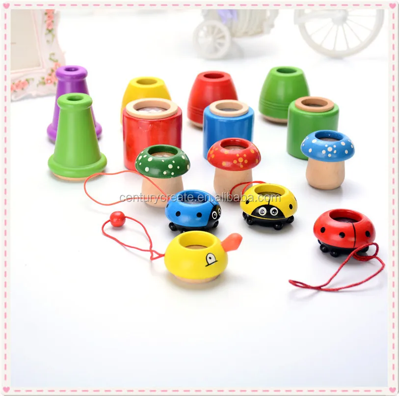 funny mini Prism wooden kids kaleidoscope toy