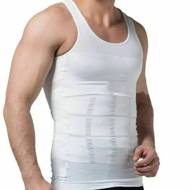 
Custom Logo Mens Black Sleeveless High Compression Tummy Slimming Shirt Body Shaper Vest 