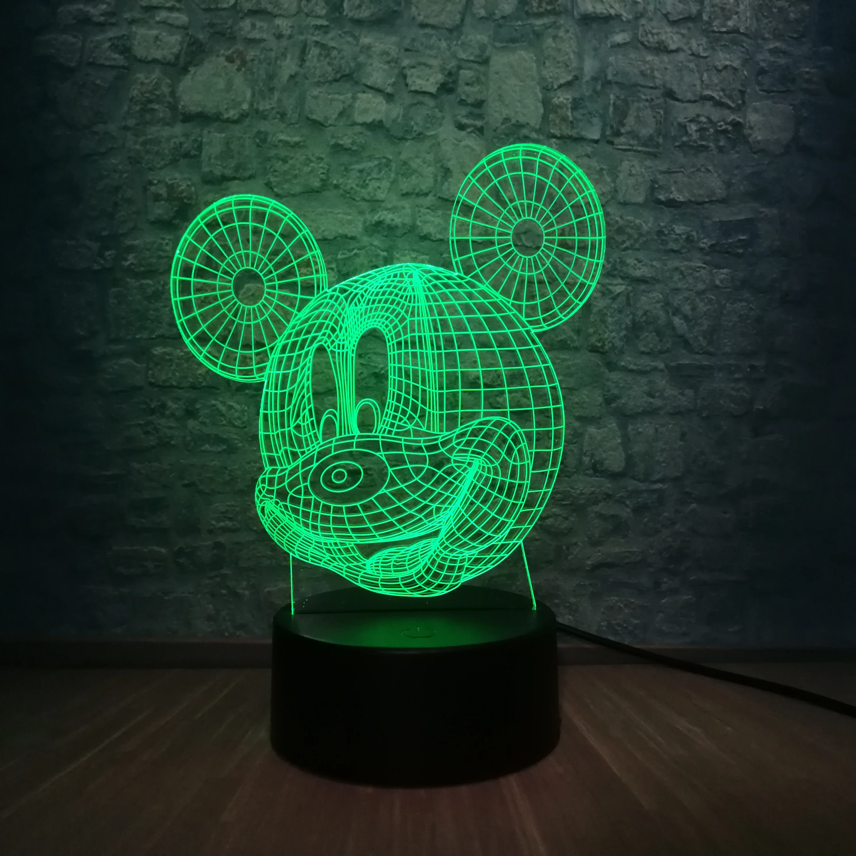 New 2022 Cartoon Kawaii Mickey Mouse 3D LED Night Light Multicolor Illusion Atmosphere Home Decorative Holiday Gift Luminaria