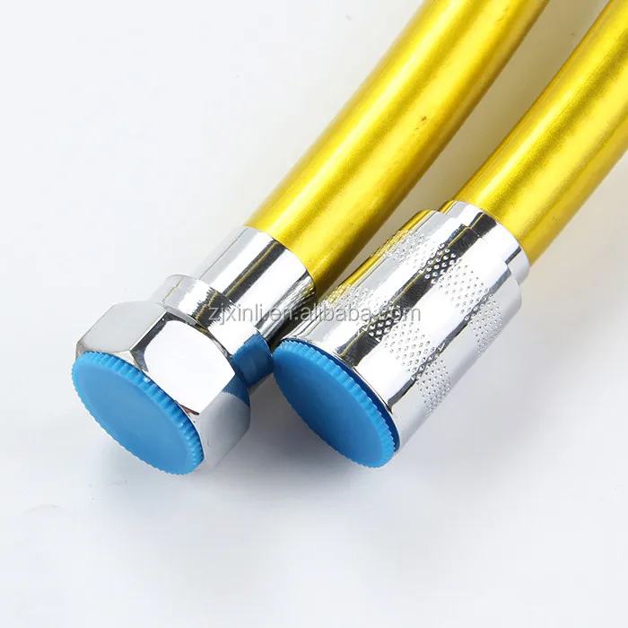 
Gold Color PVC Plumbing 150CM Shower Hose with Brass Nut, X18015G 