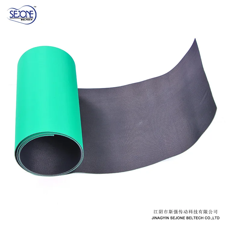 
1.0MM thickness green black flat rubber mini conveyor belt 