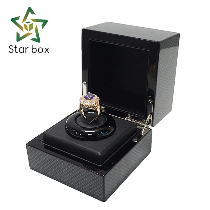 
HW188 Luxury 9mm MDF wooden jewelry packaging box ring box 