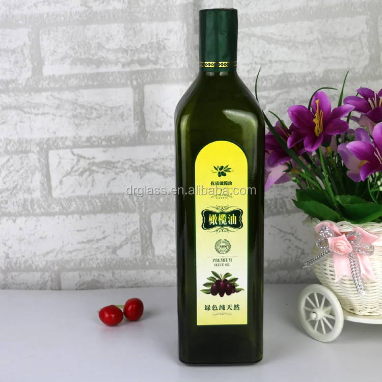 Transparent 250ml500ml750ml Camellia Oil Bottle Glass Dark Green Olive Oil Bottle