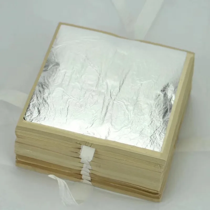 Wholesale Silver leaf 100% pure silver foil genuine gilding silver sheet 11 X 11 cm luxurious Crafts decoration