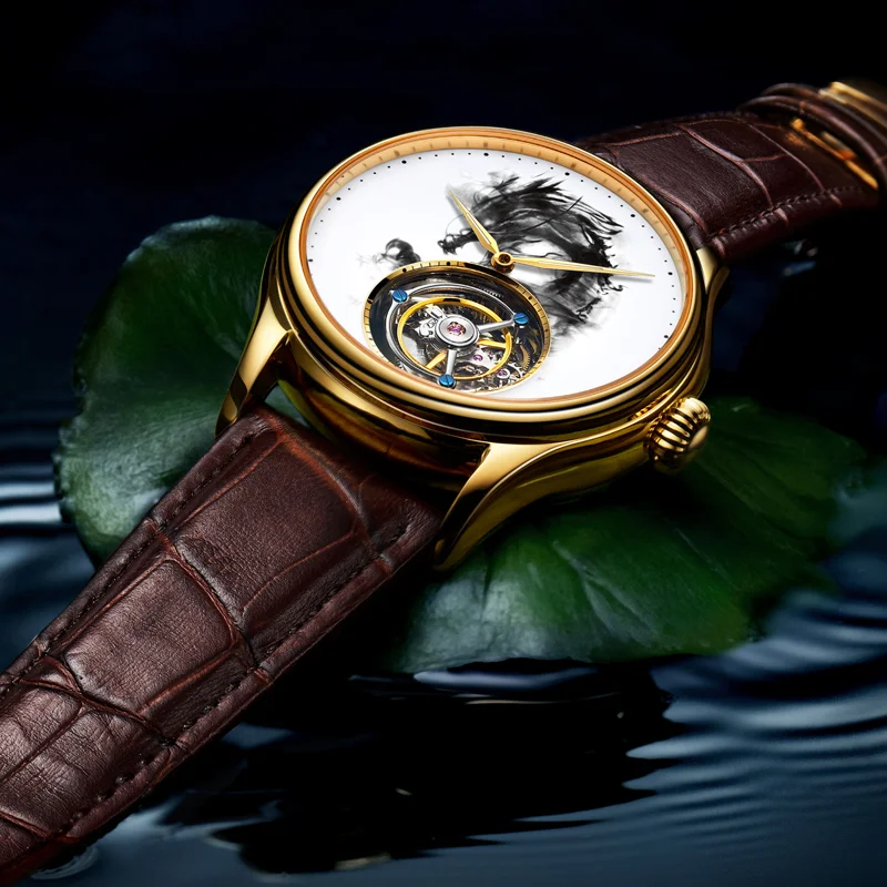 new design stainless steel custom mechanical oem watch women luxury tourbillon watch