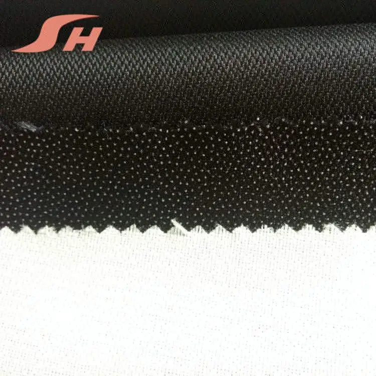 
100% polyester plain strech fusing woven interlining polyester crepe fabric 