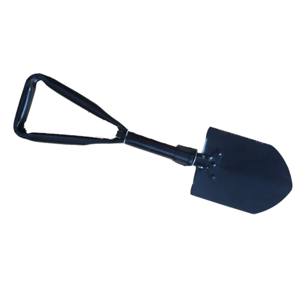 Out door portable car emergency shovel with storage pouch multifunction foldable camping shovel with pick