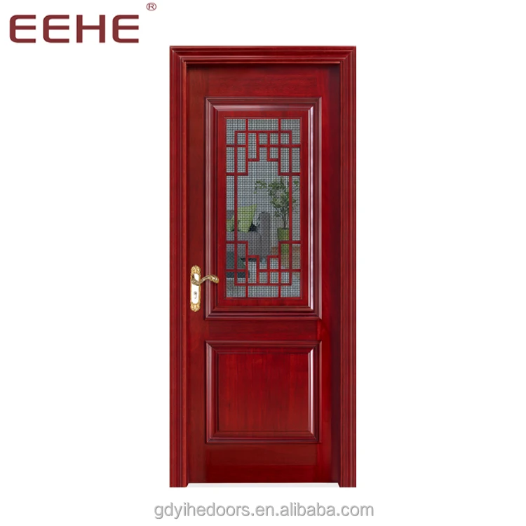 
china solid wood water resistant door stained glass 