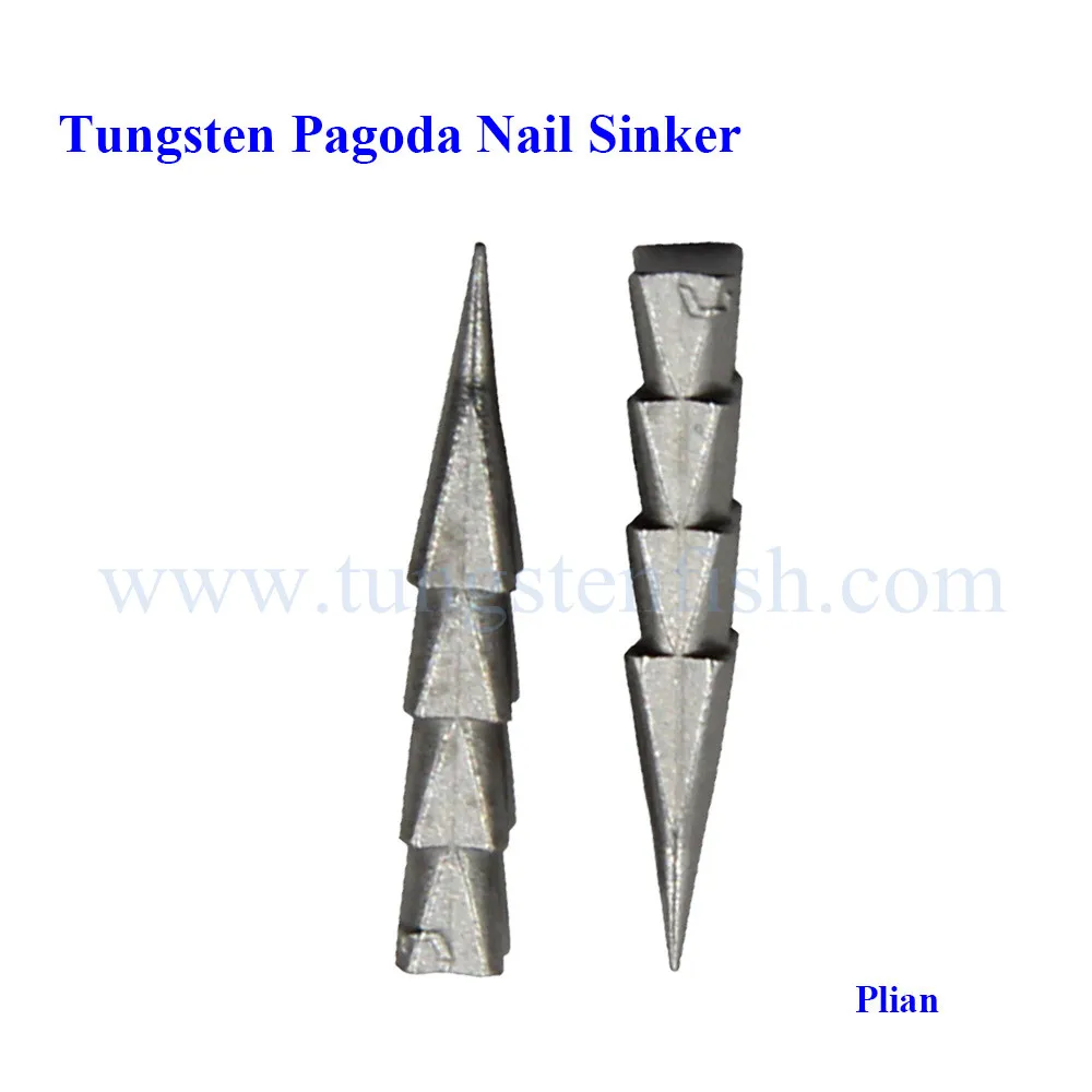 Hot Sale tungsten weights Cheaper sharp Tungsten Pagoda Nail Sinker