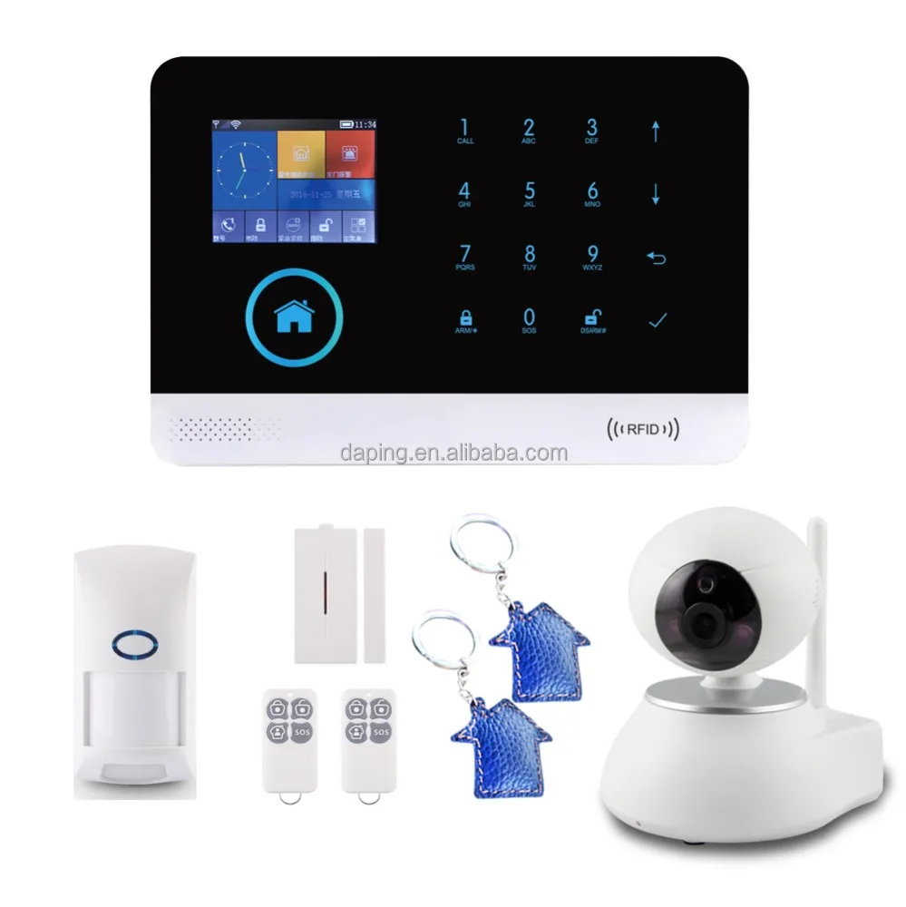 wifi gprs gsm rfid security system diy door sensor camera alarm