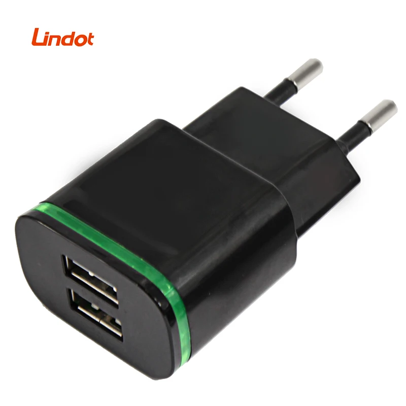 
Amazon Hot Selling USA Euro LED Mobile Phone Travel Chargers Cargador AC Adapter 2 Port 5V 2.1A USB Wall Charger 